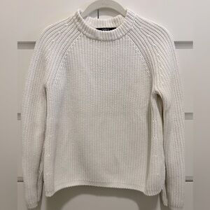 Quince Fisherman Cotton Sweater Size Small Ivory